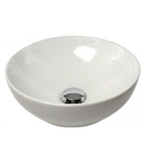 Lavello semisferico in ceramica bianca per montaggio su piano